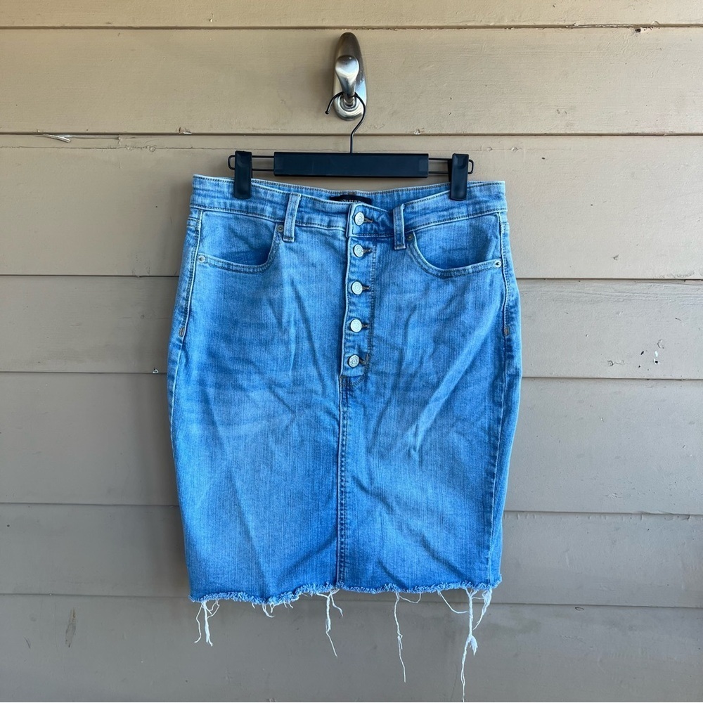 Banana Republic Denim Button Front Jean Y2K Pencil Skirt Size 6